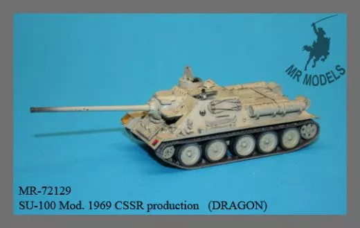MR-72129 SU-100 Mod. 1969 CSSR Produktion mit Scheibenbenrädern u. gedrehtem Rohr