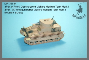 MR-35534  3Pdr. (47mm) Geschützrohr und Zubehör Vickers Medium Tank Mark I     (HOBBY BOSS)