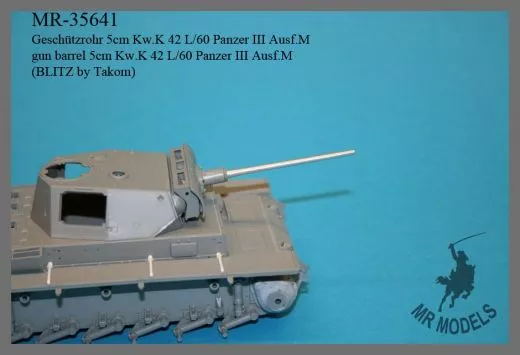 MR-35641 gun barrel 5cm Kw.K 42 L/60 Panzer III Ausf.M (BLITZ by Takom)