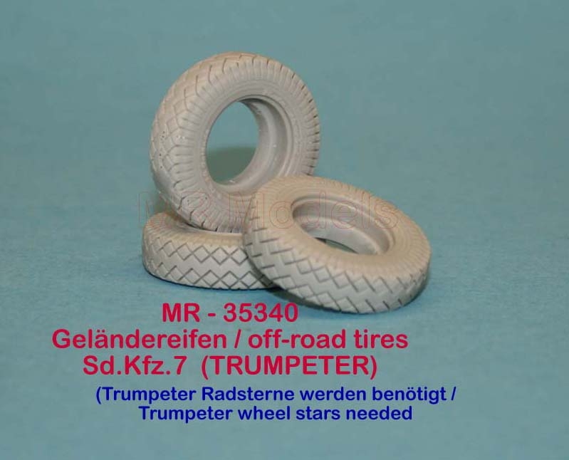 MR-35340  Tires Sd.Kfz.7 KM m11 off-road tires (TRUMPETER)