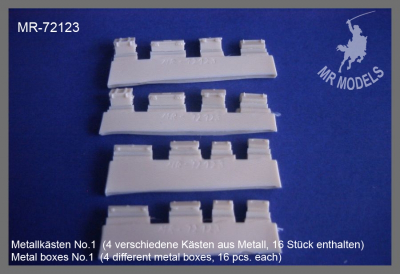 MR-72123  Metal boxes No.1  (4 different metal boxes, 16 pcs. each)