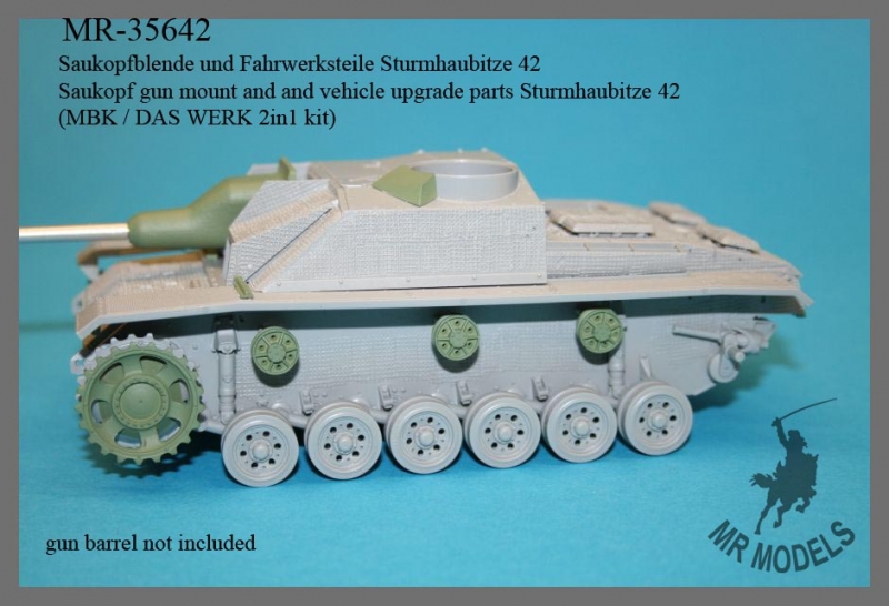 MR-35642    Saukopf gun mount and and vehicle upgrade parts Sturmhaubitze 42    (MBK / DAS WERK 2in1 kit)