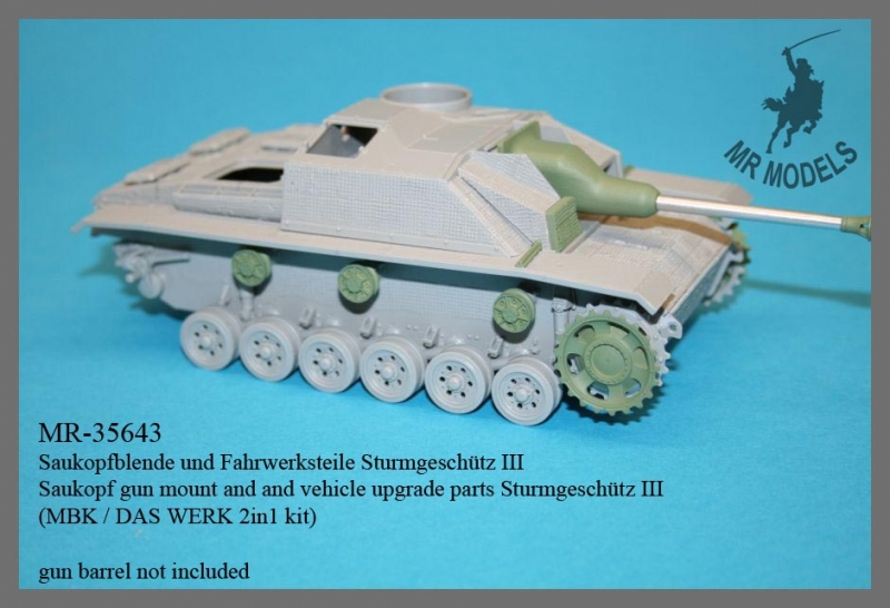 MR-35643   Saukopf gun mount and and vehicle upgrade parts Sturmgeschütz III   MBK / DAS WERK 2in1 kit