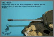 MR-35555  gun barrel 76mm M2 (with muzzle brake) for Sherman M4A3E8  (TAMIYA)