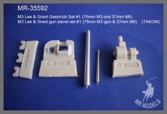 MR-35592   M3 Lee & Grant gun barrel set #1 (75mm M3 gun & 37mm M6)   (TAKOM)